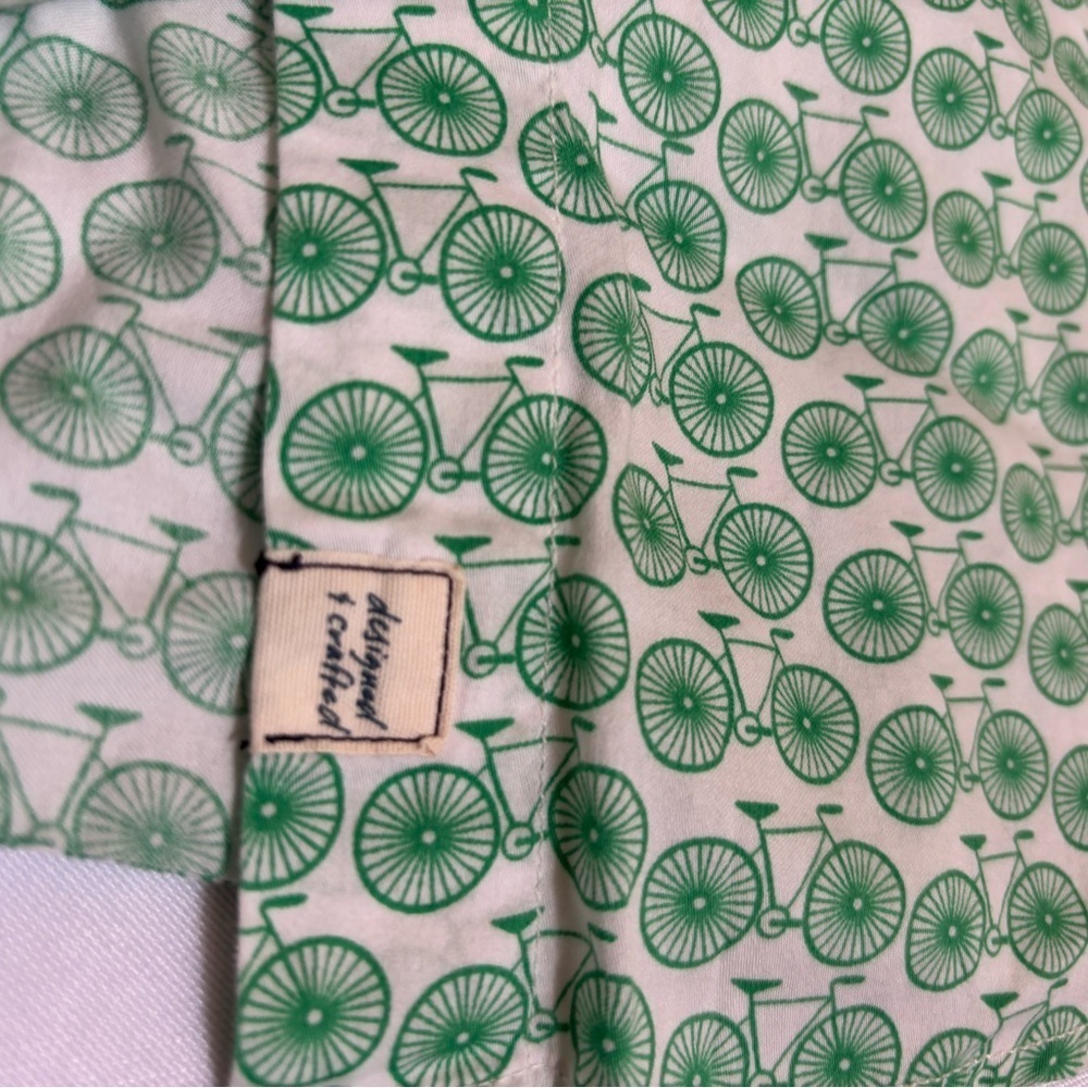 GAP Bicycle Print The Fitted Boyfriend Button Down Shirt Bicycle Print XS - Picture 10 of 11